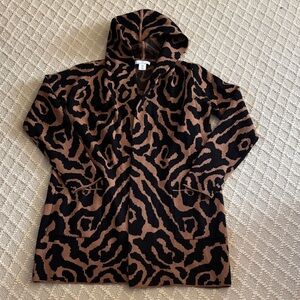Animal Print Hooded Coatagin